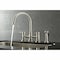 Kingston Brass Concord 2-Handle Bridge Kitchen Faucet W/Brass Side Sprayer, Nickel KS8278DLBS - alternate 4